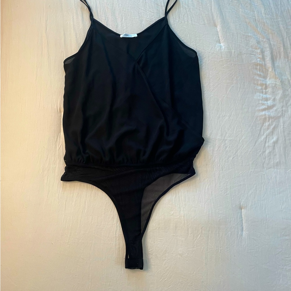 Black Wrap Tank Body Suit Women Small